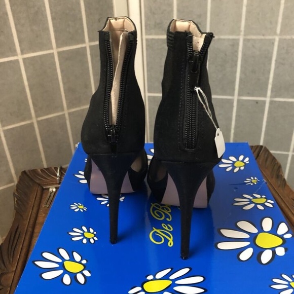 De Blossom,women,shoes,High heel ankle boots,mesh lining,frost black,Sz 7.5.! - Picture 6 of 12